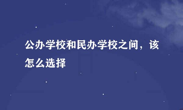公办学校和民办学校之间，该怎么选择