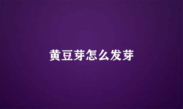 黄豆芽怎么发芽