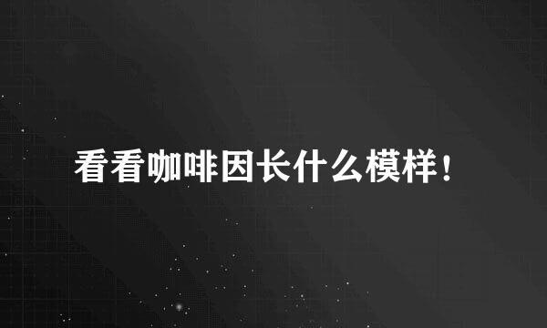 看看咖啡因长什么模样！