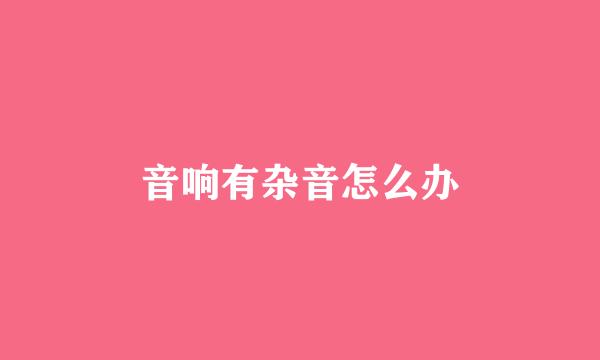 音响有杂音怎么办