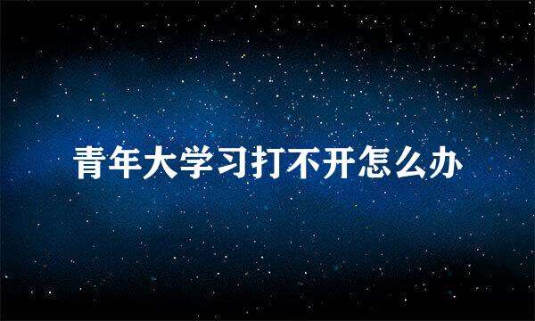 青年大学习打不开怎么办