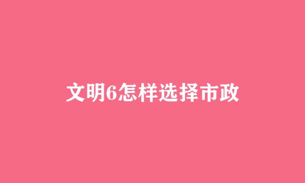 文明6怎样选择市政