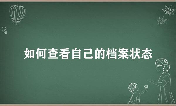 如何查看自己的档案状态