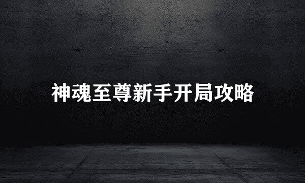 神魂至尊新手开局攻略