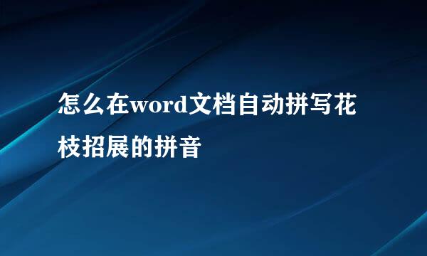 怎么在word文档自动拼写花枝招展的拼音