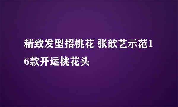 精致发型招桃花 张歆艺示范16款开运桃花头