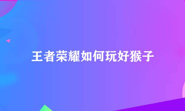 王者荣耀如何玩好猴子