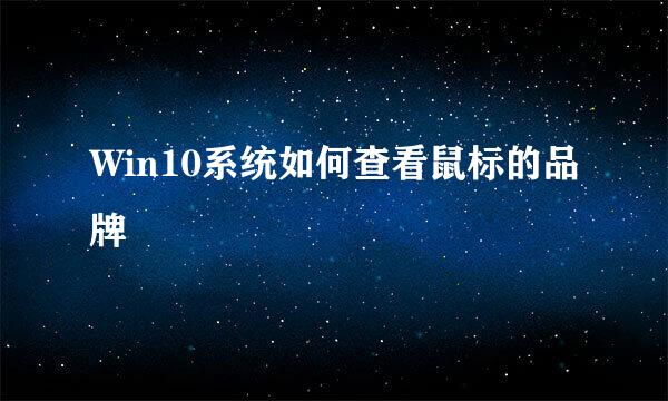 Win10系统如何查看鼠标的品牌