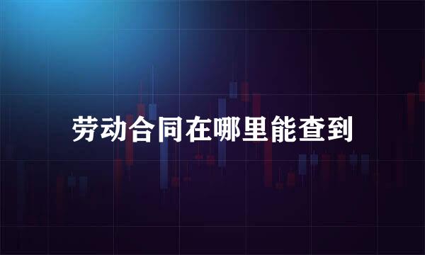 劳动合同在哪里能查到