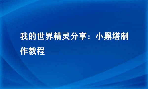 我的世界精灵分享：小黑塔制作教程