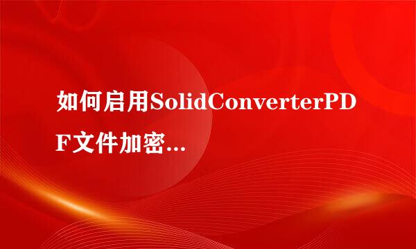 如何启用SolidConverterPDF文件加密级别功能