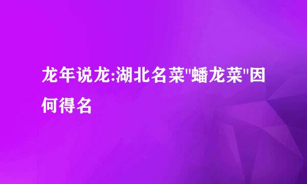 龙年说龙:湖北名菜