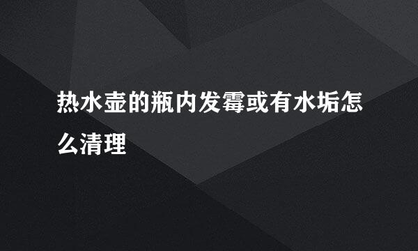 热水壶的瓶内发霉或有水垢怎么清理
