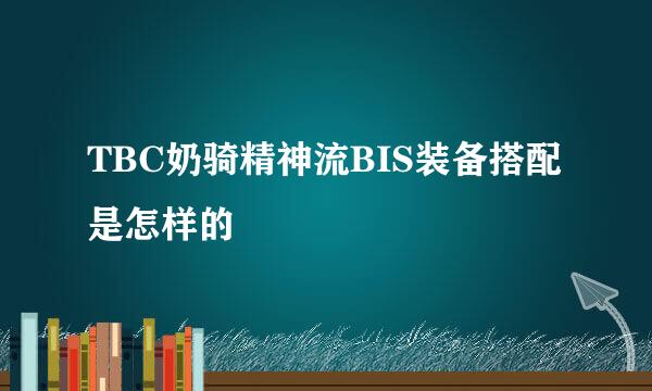 TBC奶骑精神流BIS装备搭配是怎样的