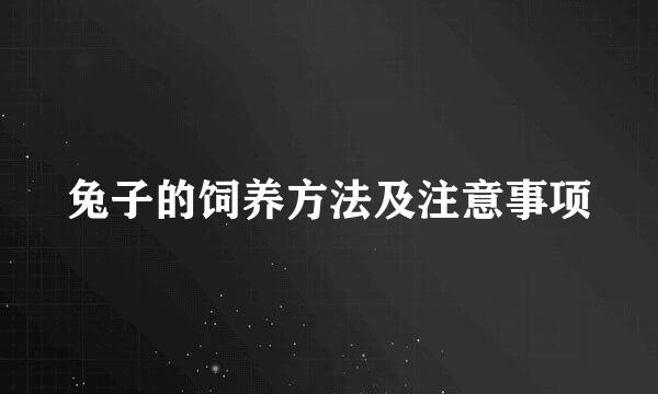 兔子的饲养方法及注意事项