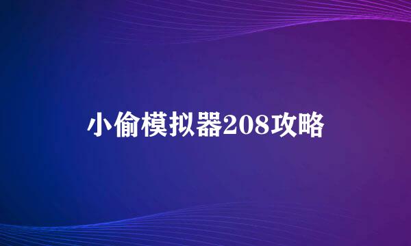 小偷模拟器208攻略