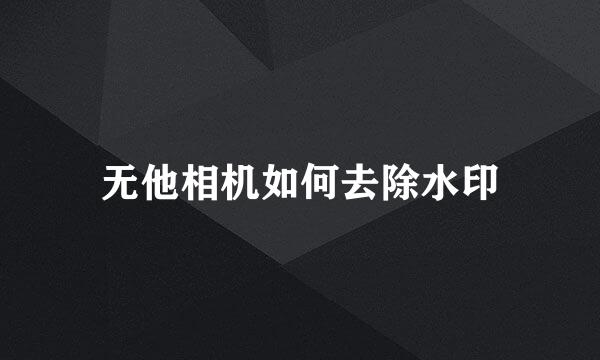 无他相机如何去除水印