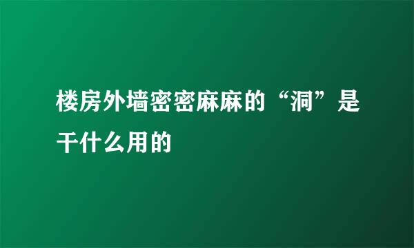 楼房外墙密密麻麻的“洞”是干什么用的