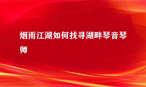 烟雨江湖如何找寻湖畔琴音琴师