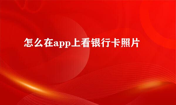 怎么在app上看银行卡照片