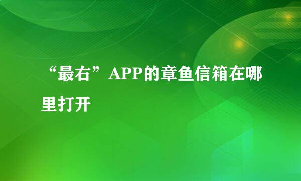 “最右”APP的章鱼信箱在哪里打开