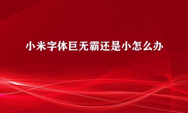 小米字体巨无霸还是小怎么办