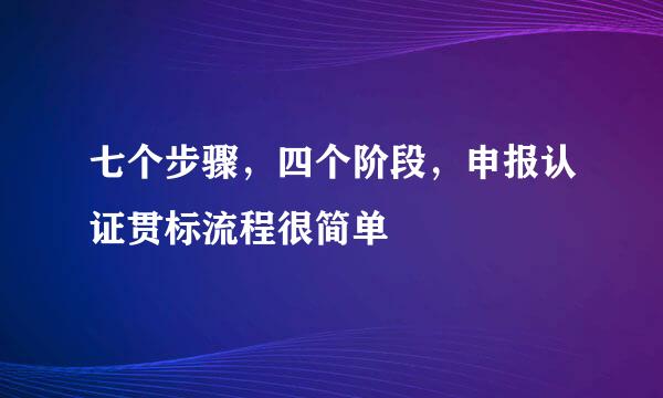 七个步骤，四个阶段，申报认证贯标流程很简单
