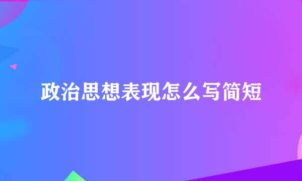 政治思想表现怎么写简短