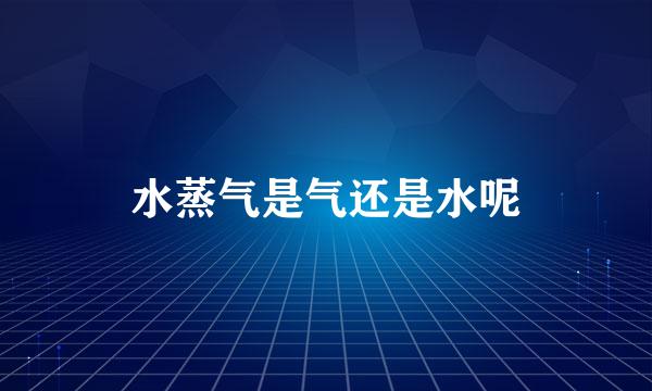 水蒸气是气还是水呢