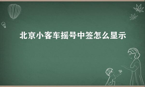 北京小客车摇号中签怎么显示