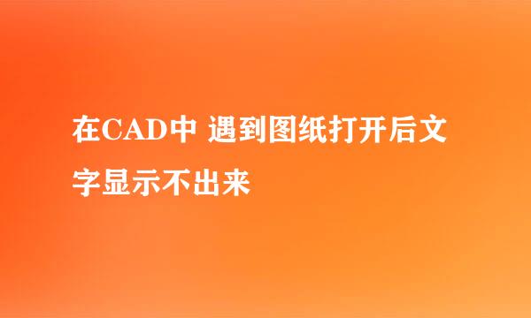 在CAD中 遇到图纸打开后文字显示不出来