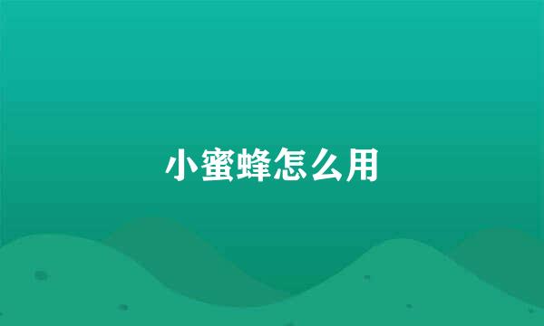 小蜜蜂怎么用