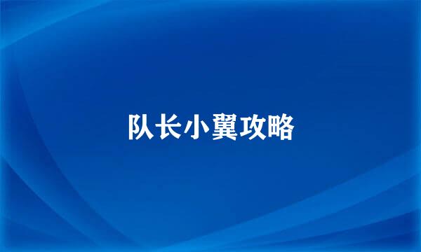 队长小翼攻略