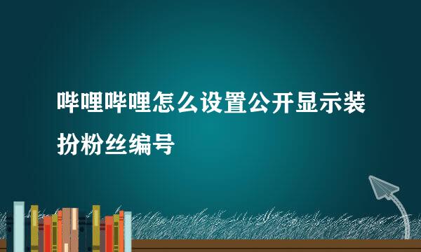 哔哩哔哩怎么设置公开显示装扮粉丝编号