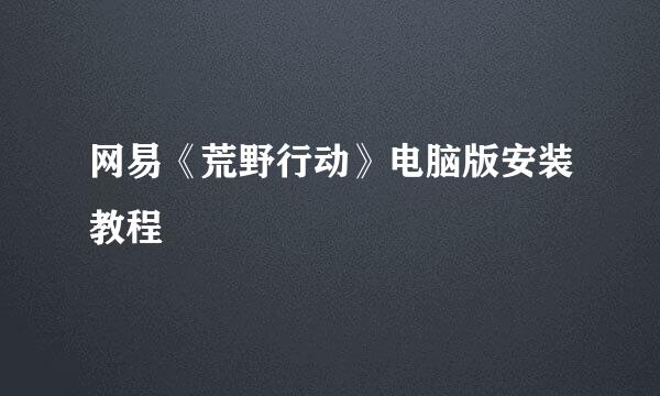 网易《荒野行动》电脑版安装教程