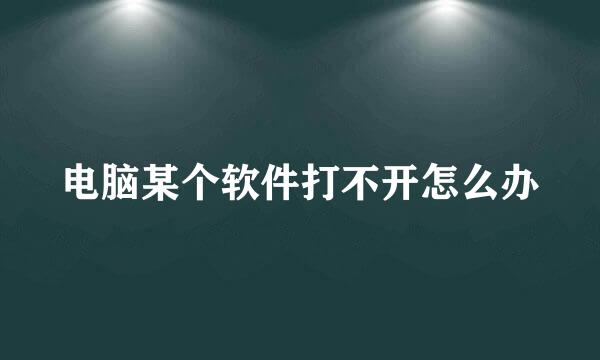电脑某个软件打不开怎么办