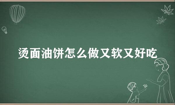 烫面油饼怎么做又软又好吃