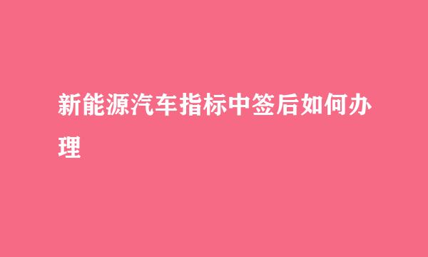 新能源汽车指标中签后如何办理