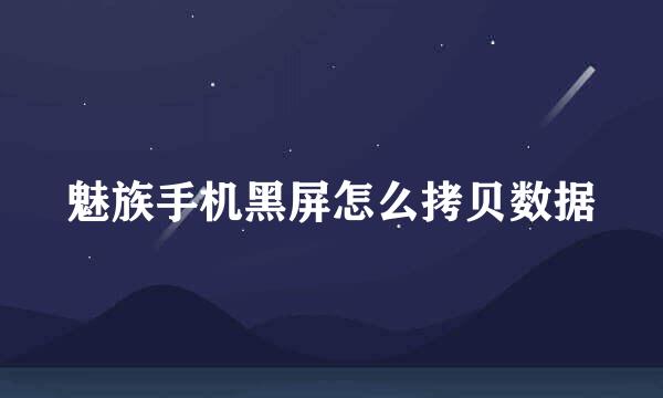 魅族手机黑屏怎么拷贝数据