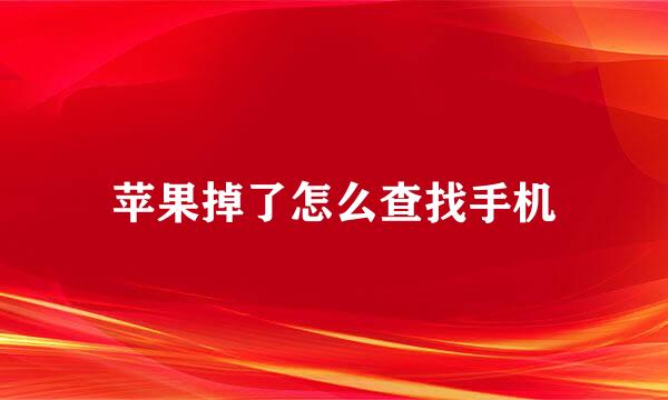 苹果掉了怎么查找手机