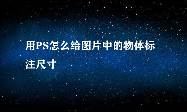 用PS怎么给图片中的物体标注尺寸