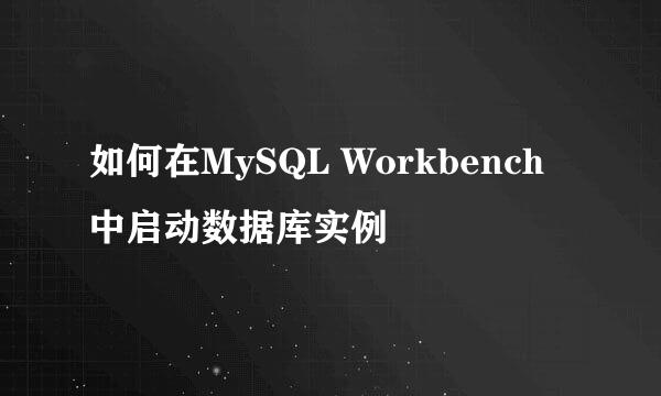 如何在MySQL Workbench中启动数据库实例