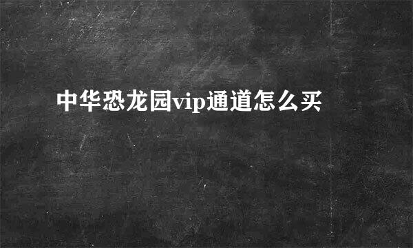 中华恐龙园vip通道怎么买