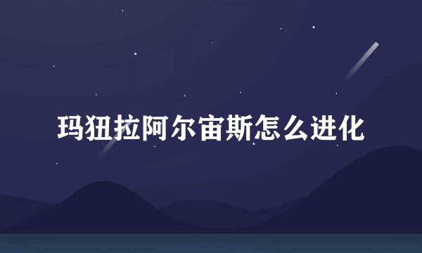 玛狃拉阿尔宙斯怎么进化