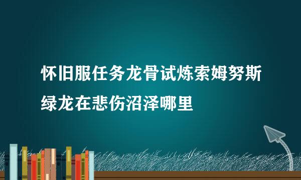 怀旧服任务龙骨试炼索姆努斯绿龙在悲伤沼泽哪里