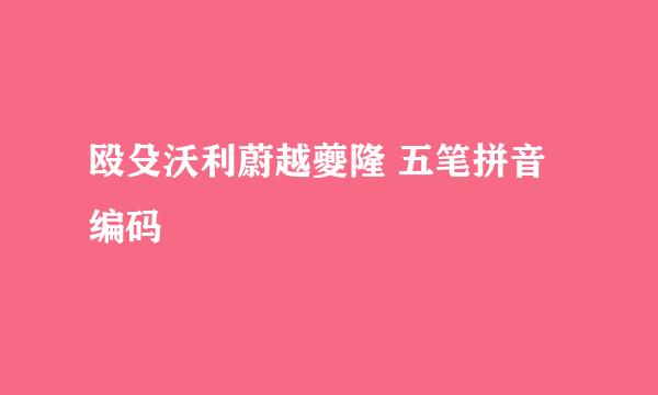 殴殳沃利蔚越夔隆 五笔拼音编码