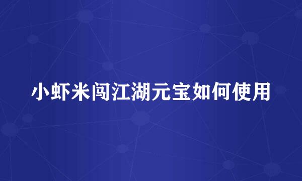 小虾米闯江湖元宝如何使用