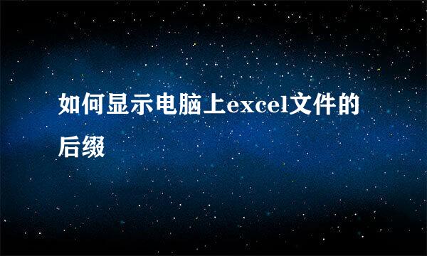如何显示电脑上excel文件的后缀