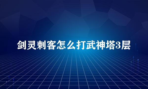 剑灵刺客怎么打武神塔3层