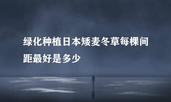 绿化种植日本矮麦冬草每棵间距最好是多少